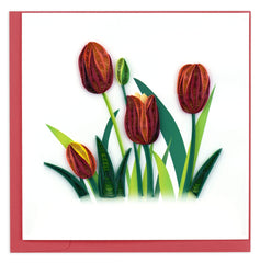 Quilled Red Tulip Greeting Card