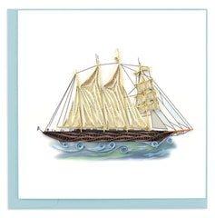 Quilled Schooner Greeting Card