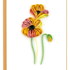 Quilled Orange Poppies Gift Enclosure Mini Card