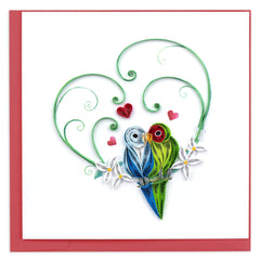 Quilled Love Birds Greeting Card