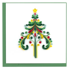 Quilled Ornate Christmas Tree Greeting Card