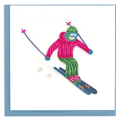 Quilled Skier Greeting Card