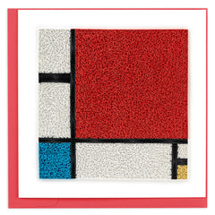 Artist Series - Quilled Composition with Red, Blue and Yellow, Mondrian Greeting Card