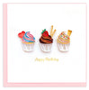 Quilled Birthday Cupcake Trio Greeting Card