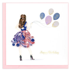 Quilled Fashion Birthday Girl Card