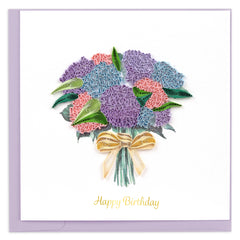 Quilled Hydrangea Bouquet Birthday Card
