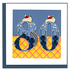 Quilled Birthday Milestone Greeting Card - 80