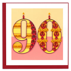 Quilled Birthday Milestone Greeting Card - 90