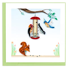 Quilled Bird Feeder Greeting Card