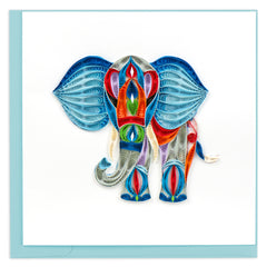 Quilled Abstract Elephant Greeting Card