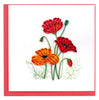 Quilled Red & Orange Poppies Greeting Card