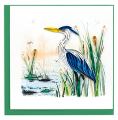 Quilled Great Blue Heron Greeting Card