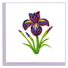 Quilled Iris Flower Greeting Card