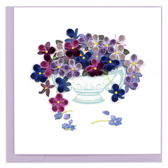 Quilled Violet Bouquet Greeting Card