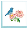 Quilled Bluebird & Peonies Greeting Card