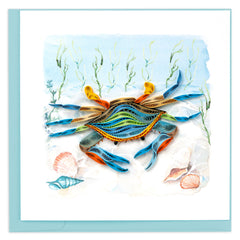 Quilled Chesapeake Blue Crab Greeting Card