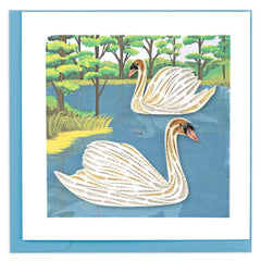 Quilled Two Swans Greeting Card