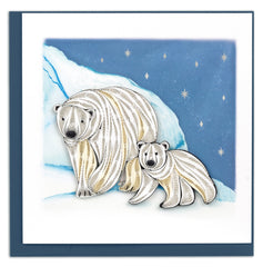 Quilled Polar Bears Greeting Card