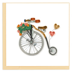 Quilled Antique High-Wheel Bicycle