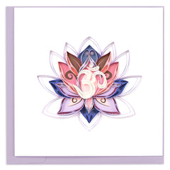 Quilled Ohm Lotus Greeting Card