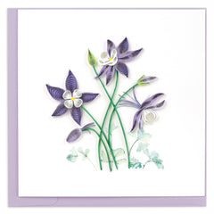 Quilled Columbine Flowers Greeting Card