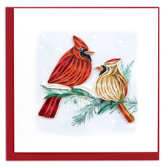 Quilled Cardinal Pair Greeting Card