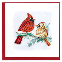 Quilled Cardinal Pair Greeting Card