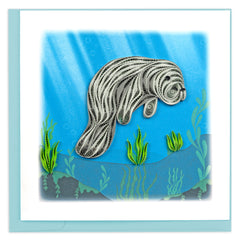 Quilled Manatee Greeting Card