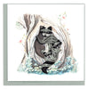 Quilled Raccoon Tree Hole Greeting Card