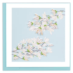 Quilled White Magnolia Branch Greeting Card