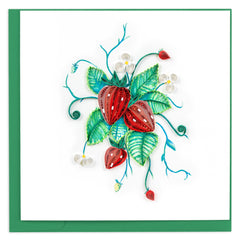 Quilled Wild Strawberries Greeting Card