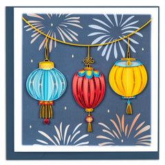 Quilled New Years Lanterns Greeting Card