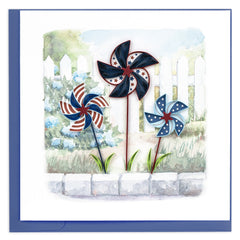 Quilled 4th of July Pinwheels Greeting Card