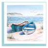 Quilled Two Boats on the Shore Greeting Card
