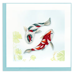 Quilled Two Koi Fish Greeting Card