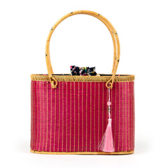 Hand-woven Bamboo Bag | Essential Pocketbook (Pink)