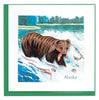 Quilled Alaska Wild Grizzly Bear Greeting Card
