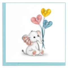 Quilled Baby Elephant Congrats Greeting Card