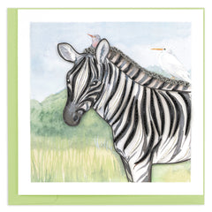 Quilled Zebra & Birds Greeting Card