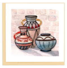 Quilled Traditional African Pottery Greeting Card