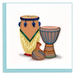 Quilled African Drums Greeting Card