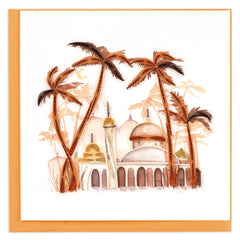 Quilled Palm Trees & Skyline Greeting Card