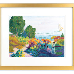 Framed Art-Size Artist Series - Two Women by the Shore, Mediterranean, Cross