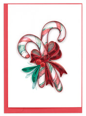 Quilled Candy Canes Gift Enclosure Mini Card