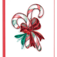 Quilled Candy Canes Gift Enclosure Mini Card