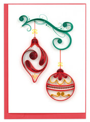 Quilled Red & Gold Ornaments Gift Enclosure Mini Card