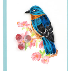 Quilled Bluebird on Flower Branch Gift Enclosure Mini Card