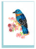 Quilled Bluebird on Flower Branch Gift Enclosure Mini Card