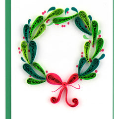 Quilled Holiday Wreath Gift Enclosure Mini Card