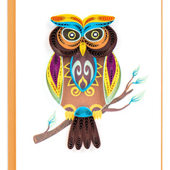 Quilled Decorative Owl Gift Enclosure Mini Card